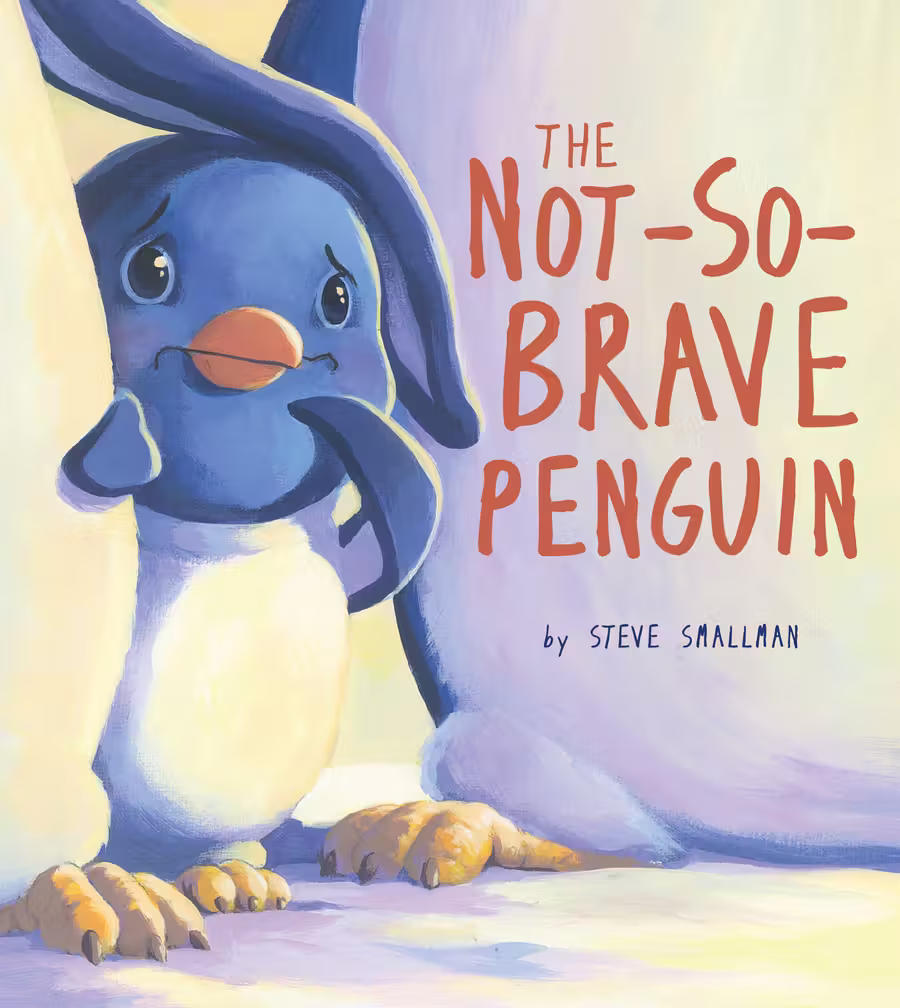 The Not-So-Brave Penguin – picture book cover design by Victoria Vassiades