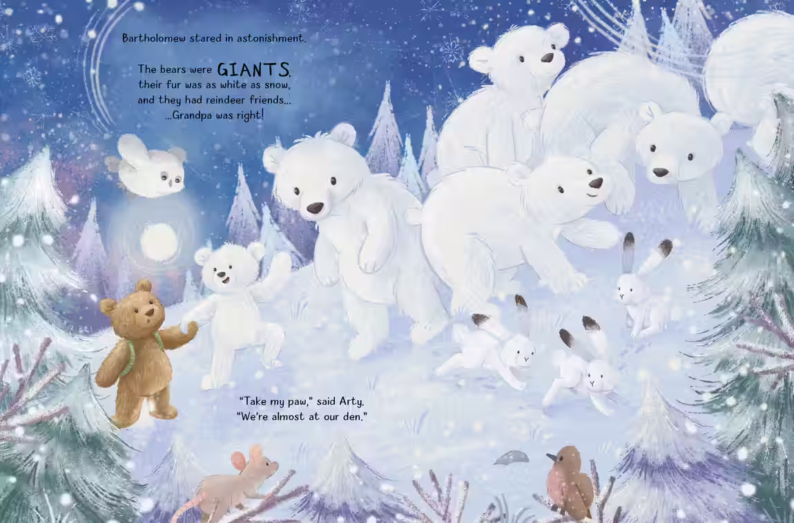 Bartholomew Bear and the Snow Giants – picture book design by Victoria Vassiades, image 4 of 4