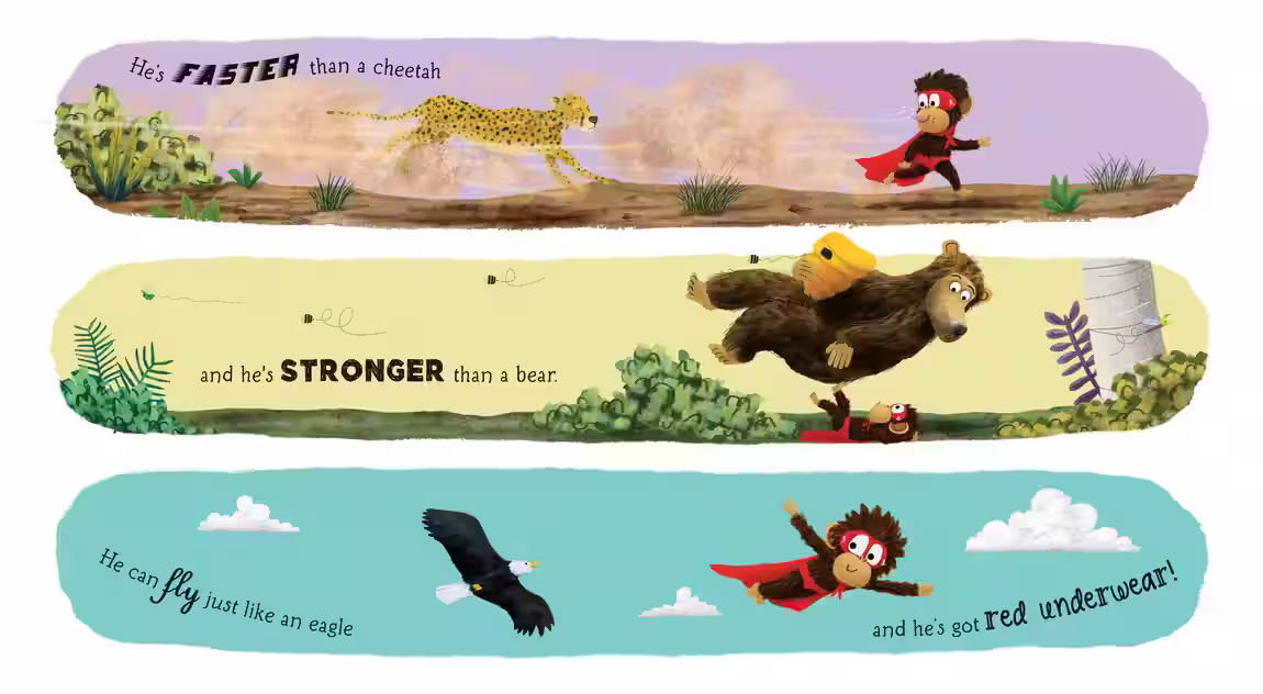 Superchimp – picture book design by Victoria Vassiades, image 3 of 3