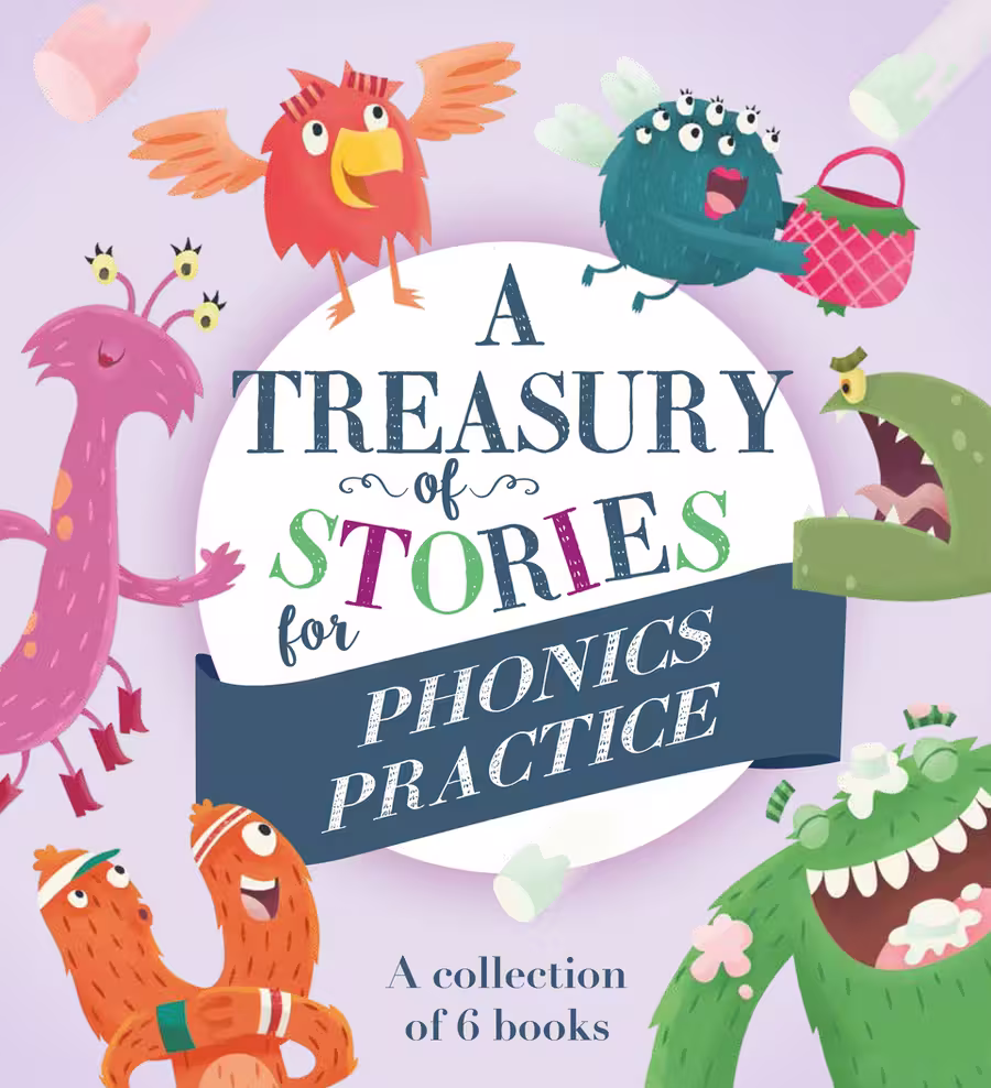A Treasury of Stories for Phonics Practice – bind-up cover design by Victoria Vassiades